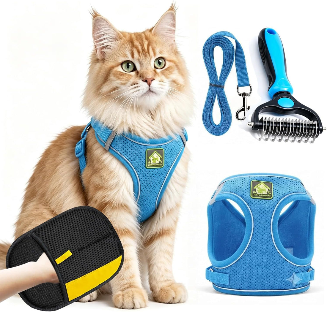 Escape Proof Adjustable Cat Harness and Leash Walking Vest