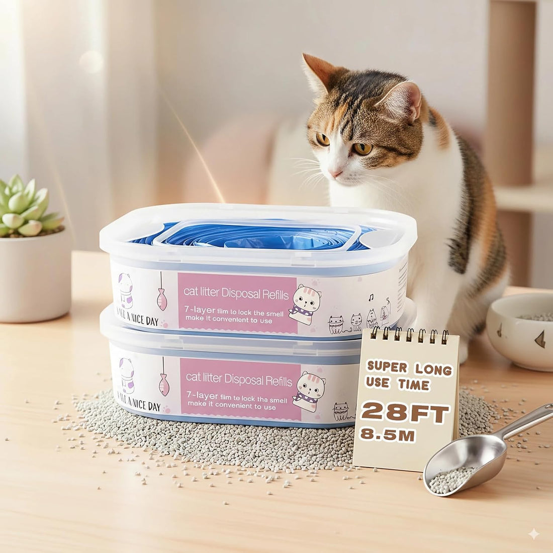 4 Pack 28FT Cat Litter Refill Cartridge