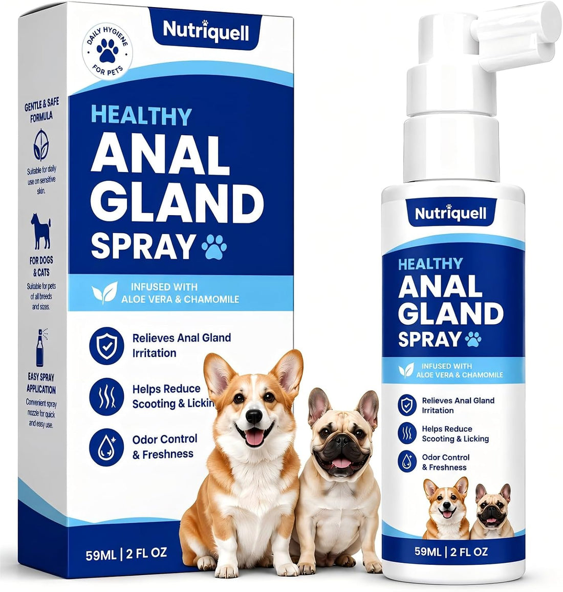 Anal Gland Spray for Dogs & Cats, Helps Relieve Anal Gland Irritation