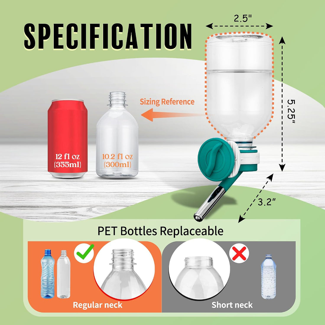 Choco Nose No-Drip Small Animal Water Bottle