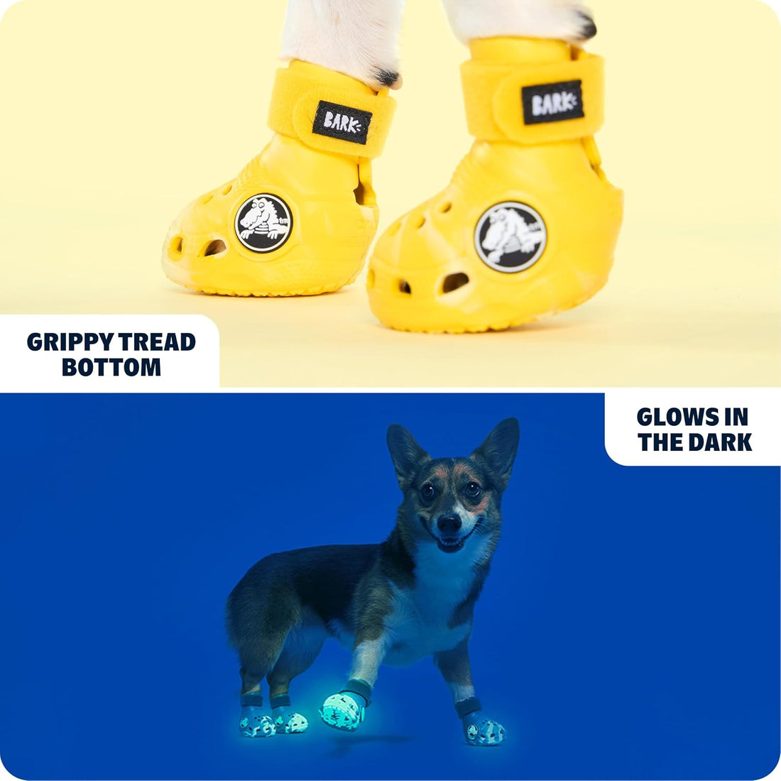 BARKBOX Yellow Crocs Dog Shoes - for Large Breeds (51-80 lbs)