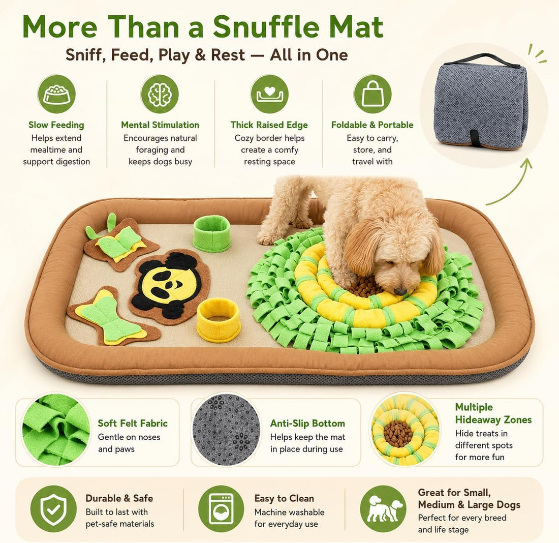 HOPET Snuffle Mat for Dogs Large Breed,Interactive Sniff Feeding