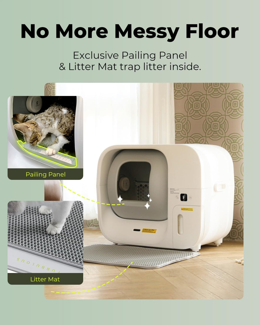 Furbulous True Odor-Free Self Cleaning and Self-Packing Cat Litter Box