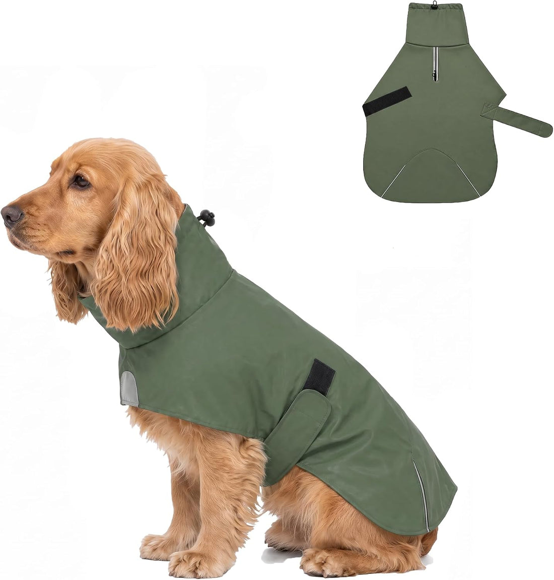 Easy-On PU Dog Raincoat, No Leg Holes