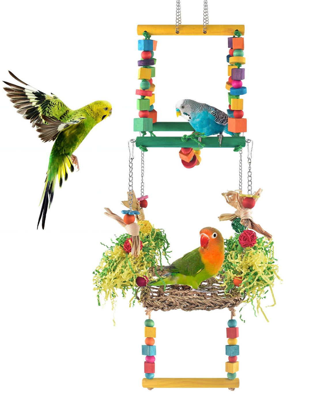 DBNESS Bird Hammock Toys Parakeet Perches Swing