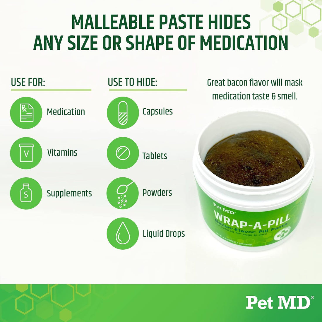 Pet MD Wrap A Pill Bacon Flavor Pill Paste for Dogs - 4.2 oz