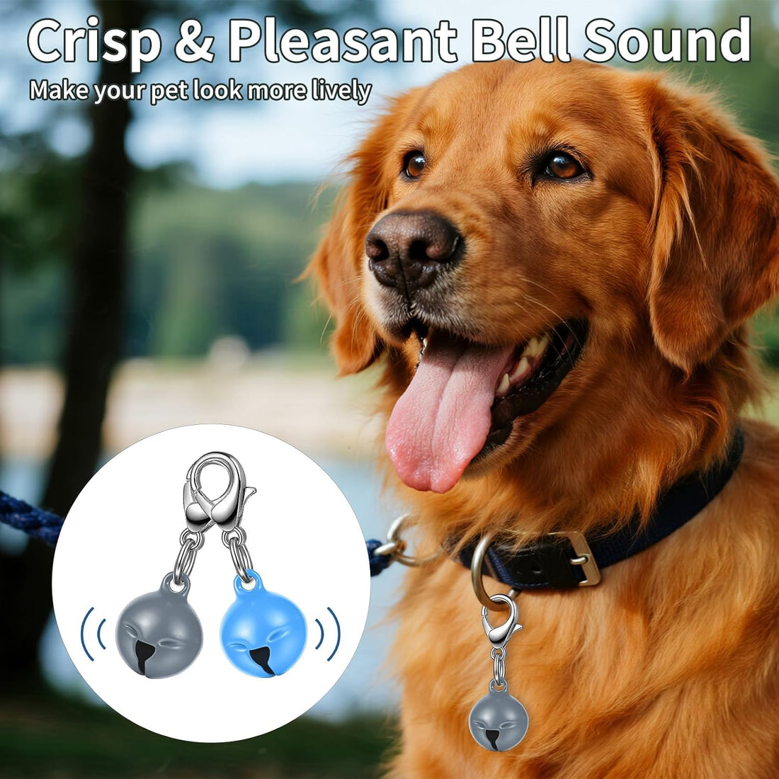 Larrel 14 Pcs Pet Bell, Small Dog Collar Bell with Key Rings Clasps
