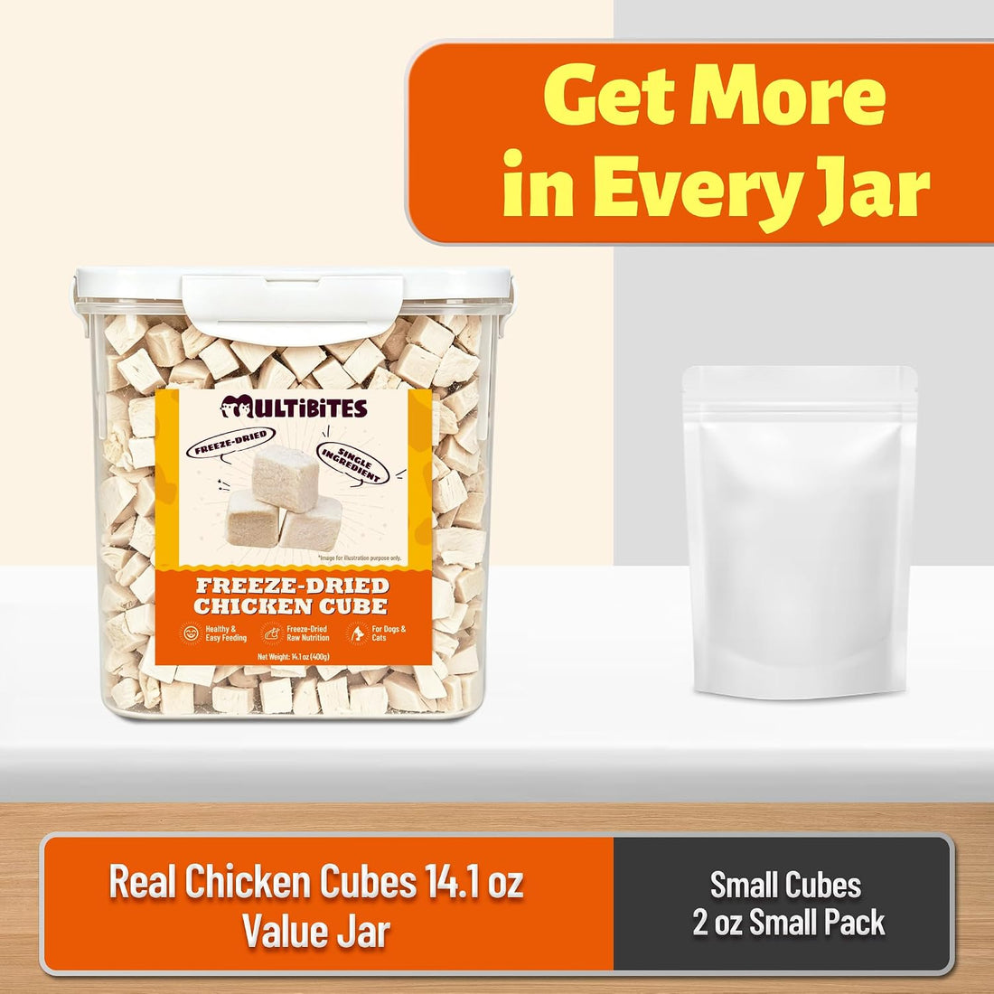 14.1oz Freeze Dried Chicken Cat & Dog Treats, Single Ingredient