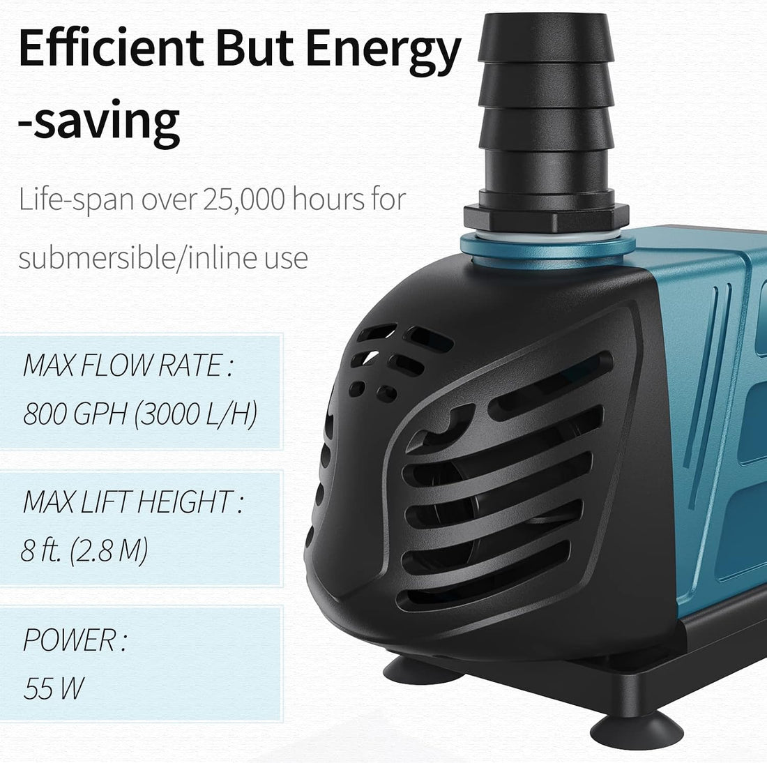Uniclife 1000 GPH Submersible Water Pump, 80 W Aquarium Pump