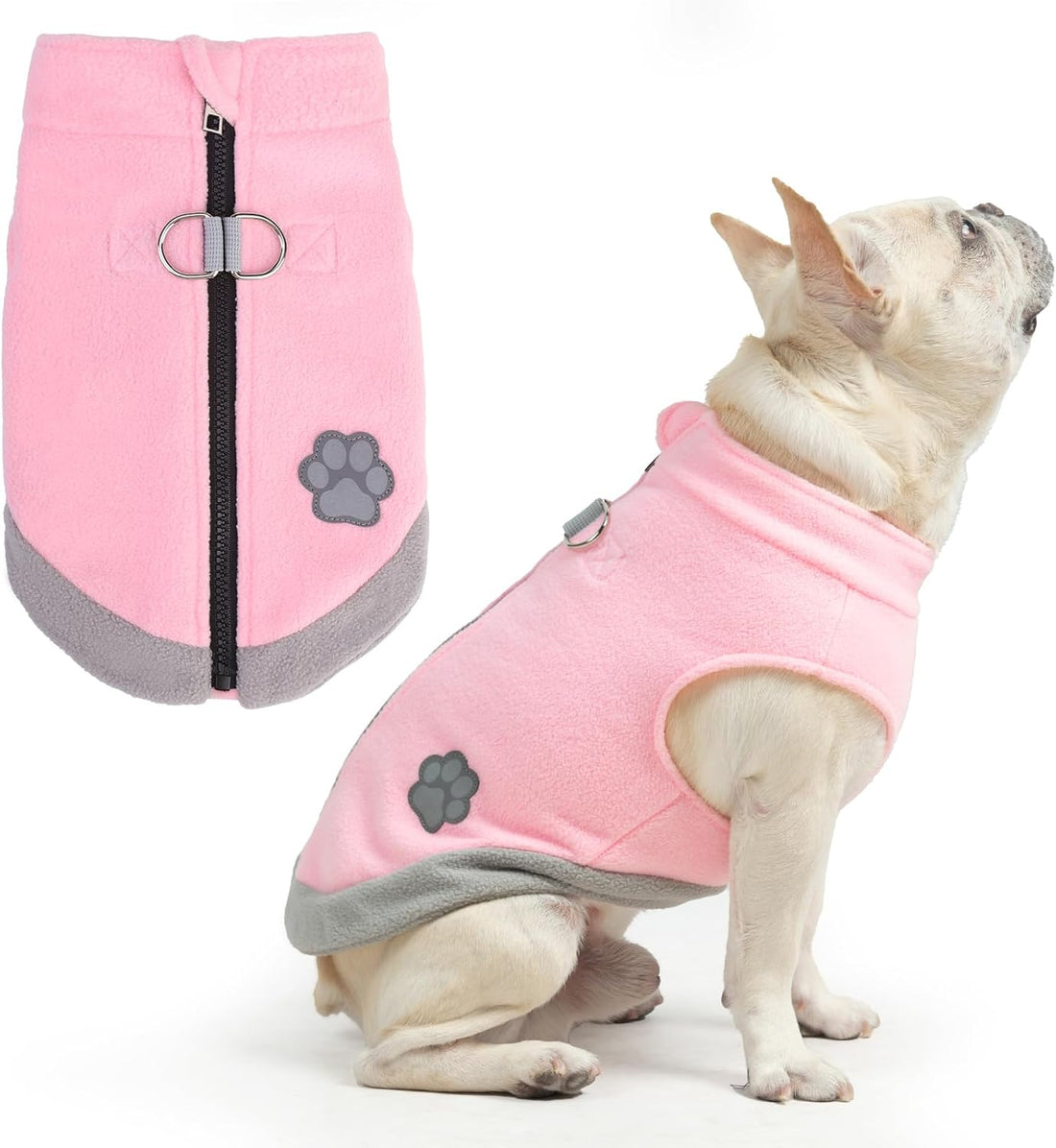 Mihachi Dog Fleece Vest Sweater Zip Up Warm Pullover Step-in Dog