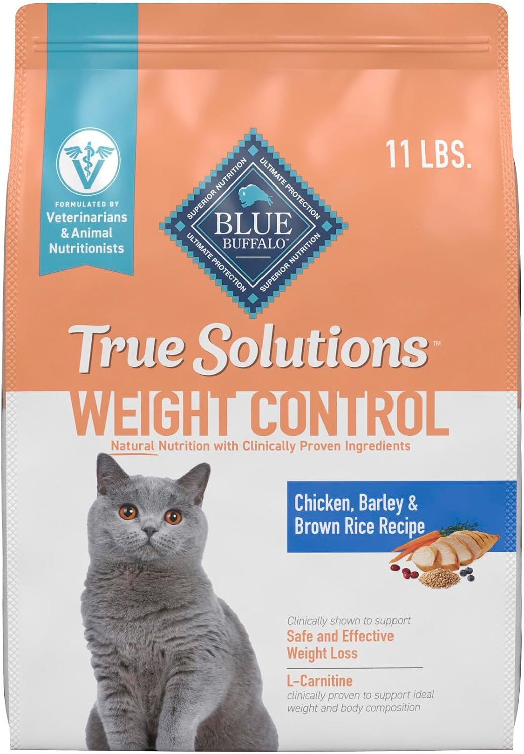 Blue Buffalo True Solutions Weight Control Chicken Dry Cat Food, 11 lb