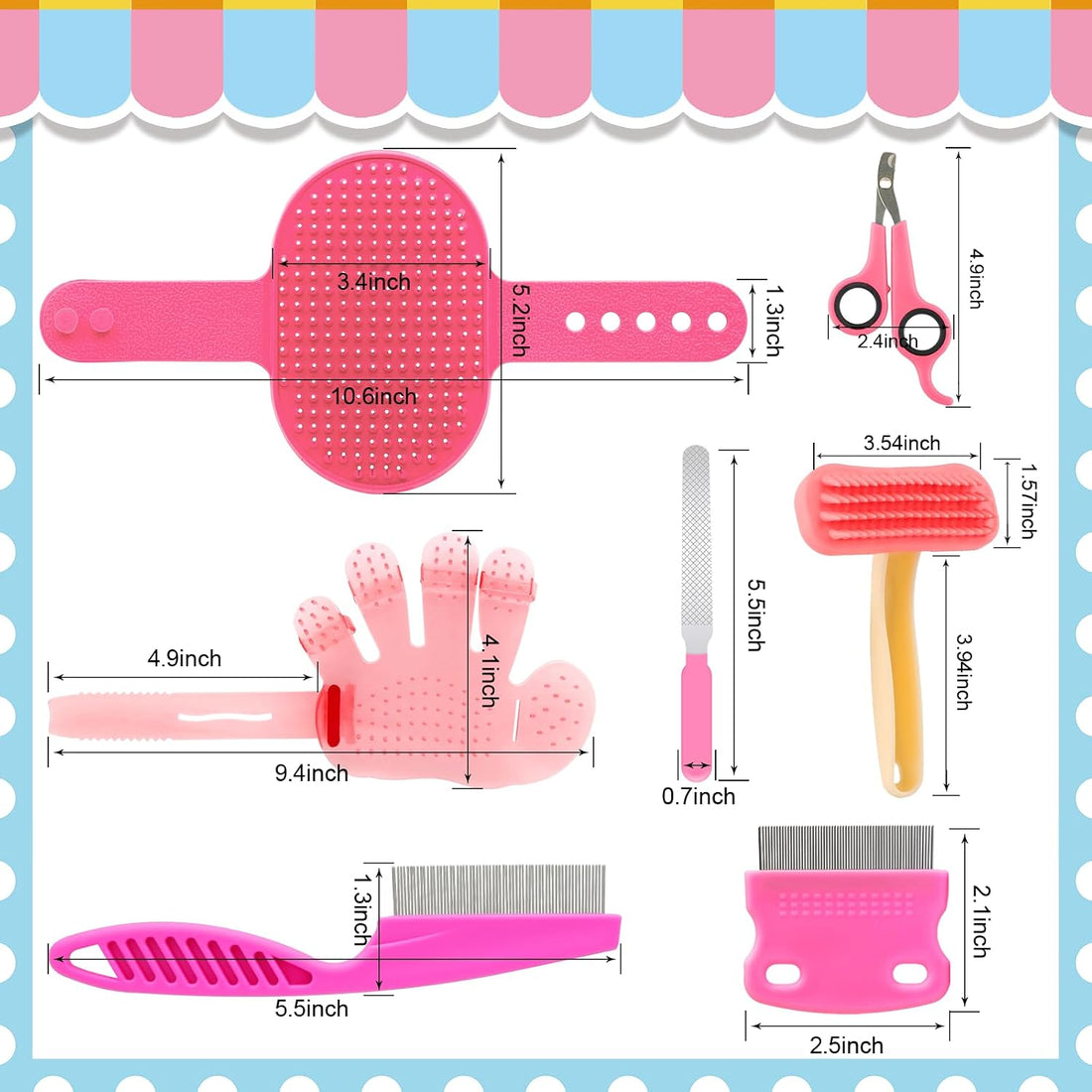 Rabbit Grooming Kit, Rabbit Brush for Shedding with Bunny Nail Clipper