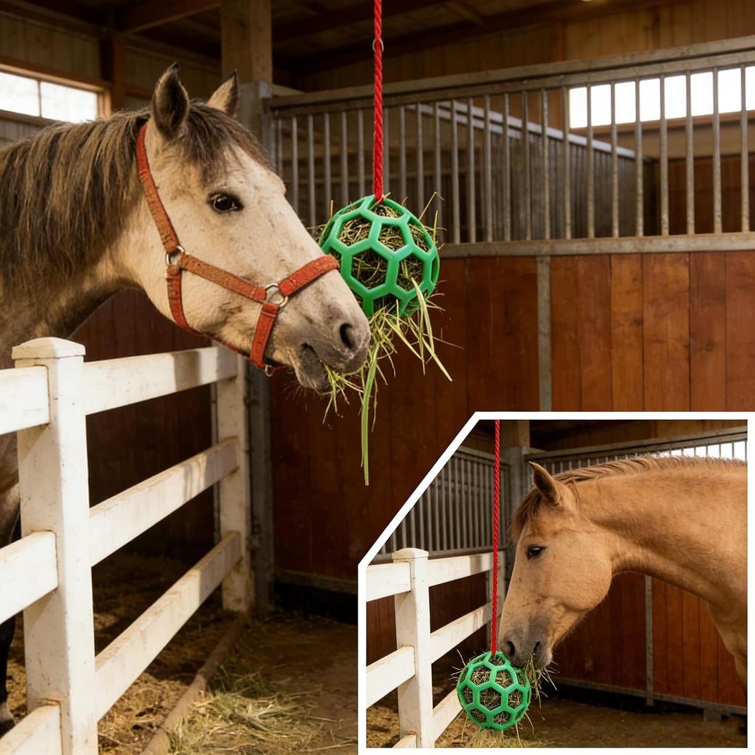 Blue Hanging Horse Treat Ball – Durable TPR Hay Feeder Toy for Horses