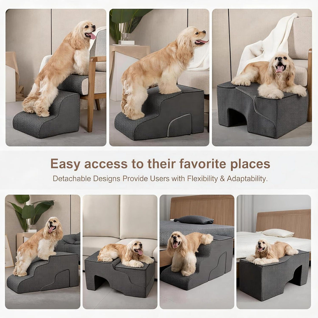 Garnpet Dog Stairs for Bed with Tunnel