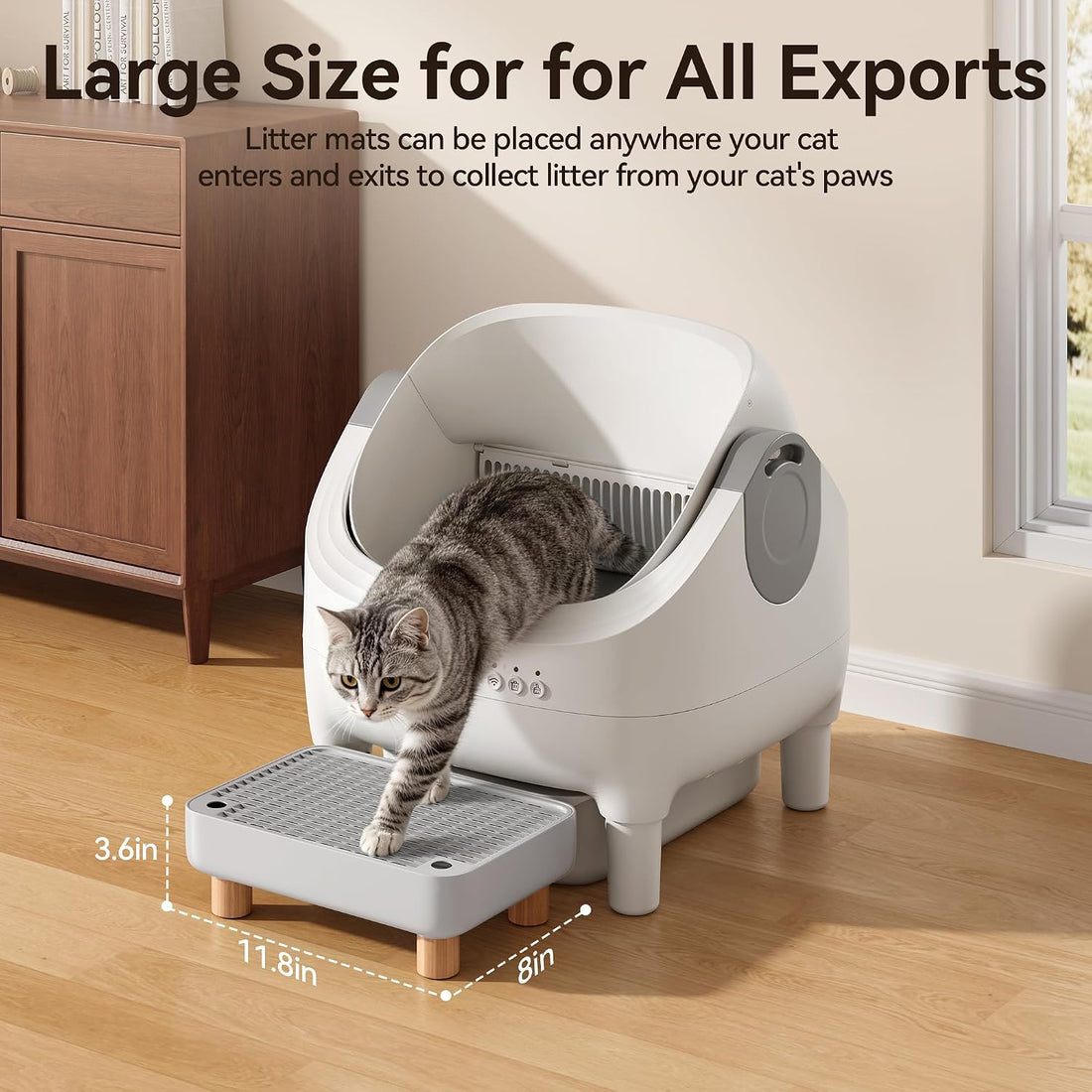 Thereye Cat Litter Box Step, Non-Slip Washable Litter Box Ramp