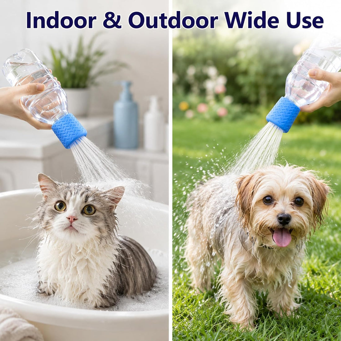 3 Pieces Portable Pet Silicone Shower Sprayer Attachment