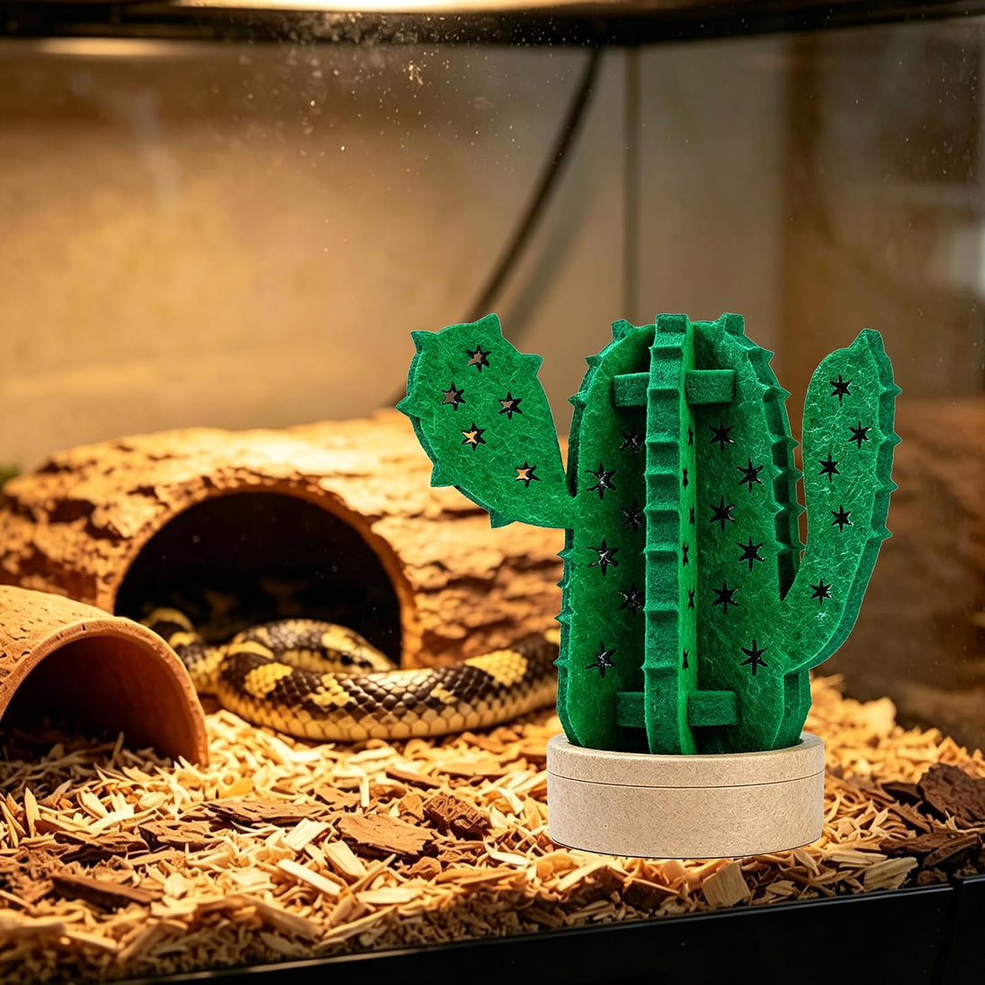 Column Cactus Evaporative Humidifier, Felt Decor Reptile Terrarium