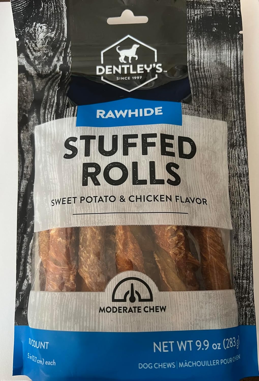 Rawhide Stuffed Rolls Dog Chews, Sweet Potato & Chicken Flavor