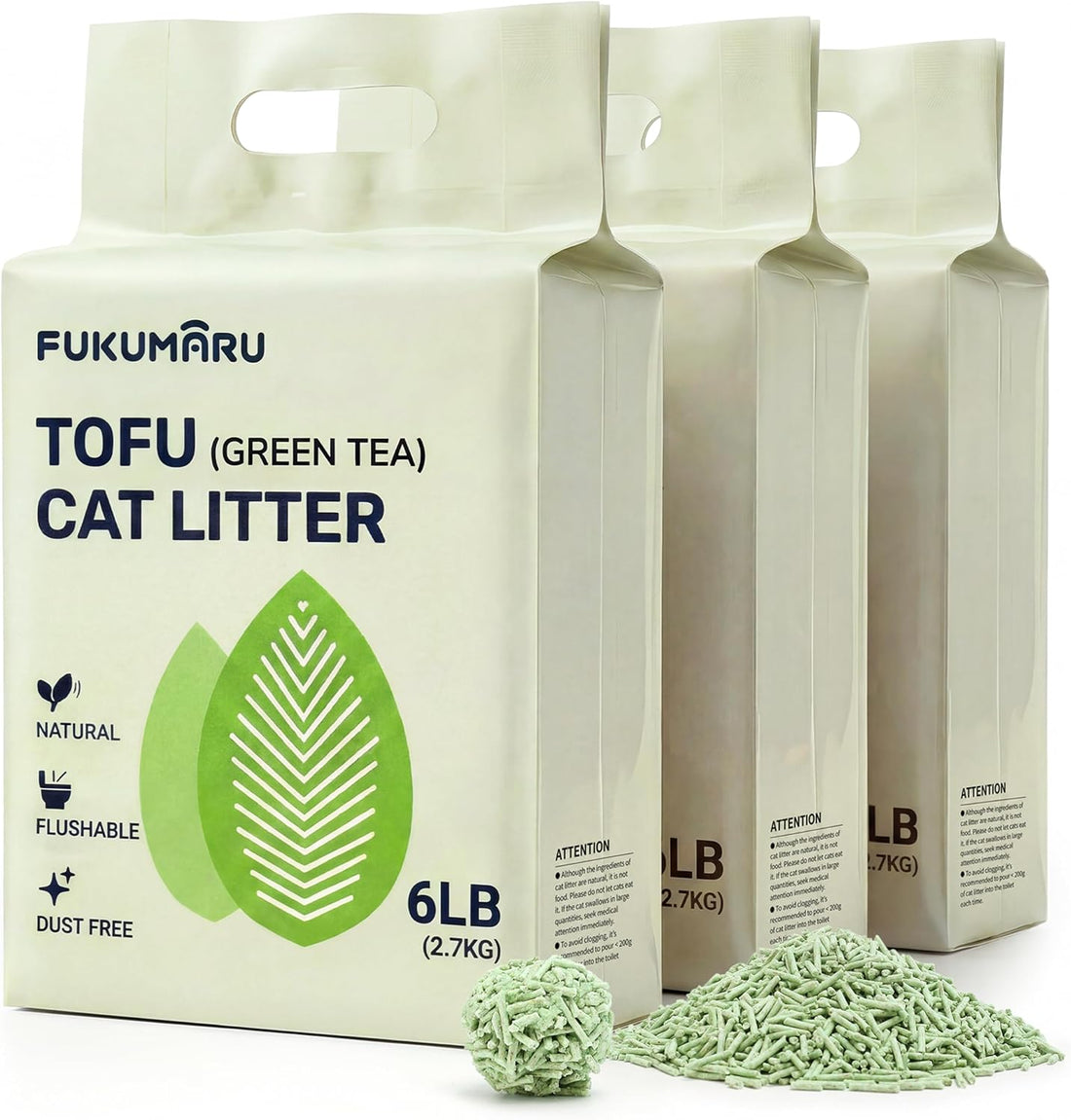 FUKUMARU Tofu Cat Litter, Lavender Scented, Clumping, Odor Control