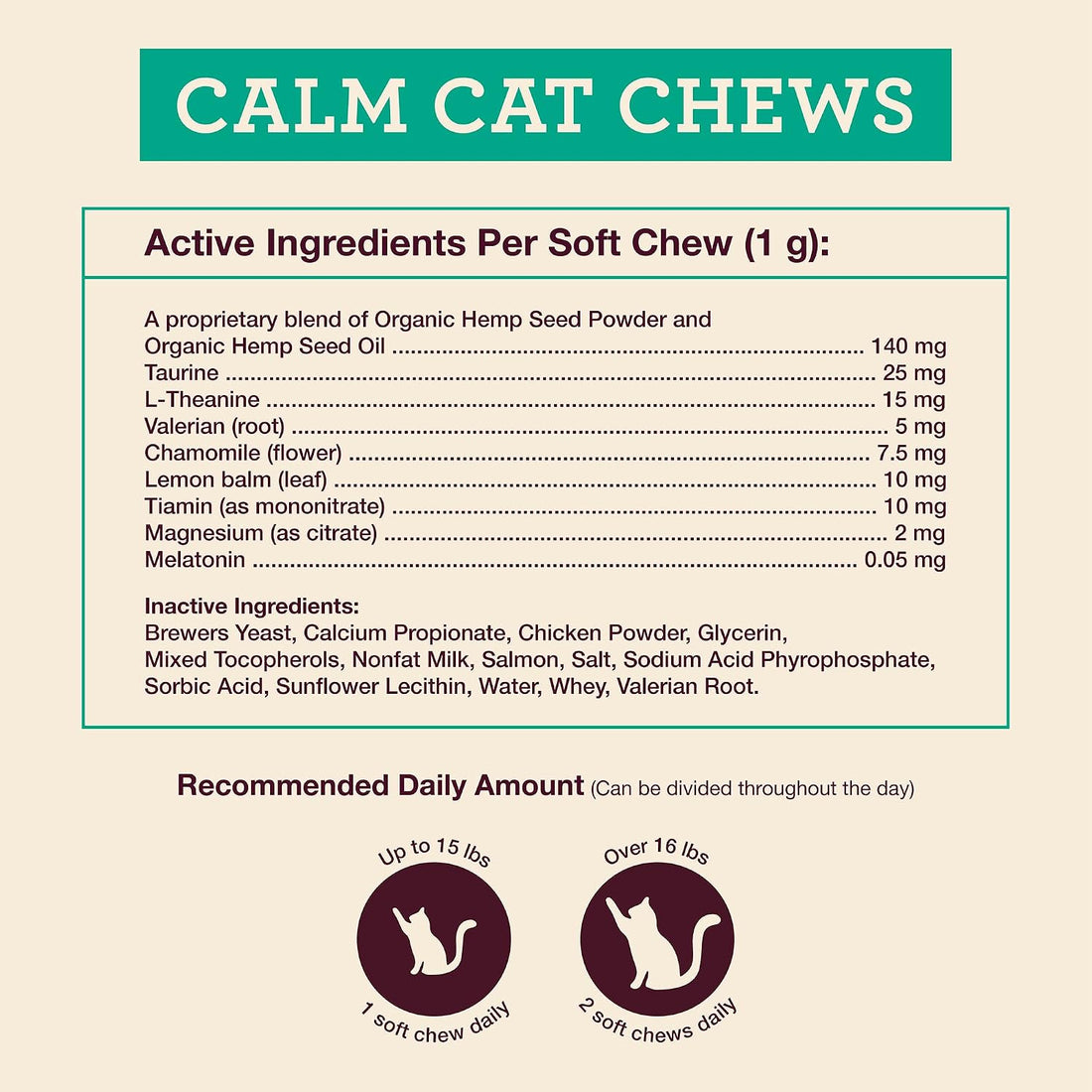 Hemp Well Calm Cat Soft Chews with Organic Hemp, Stress Support