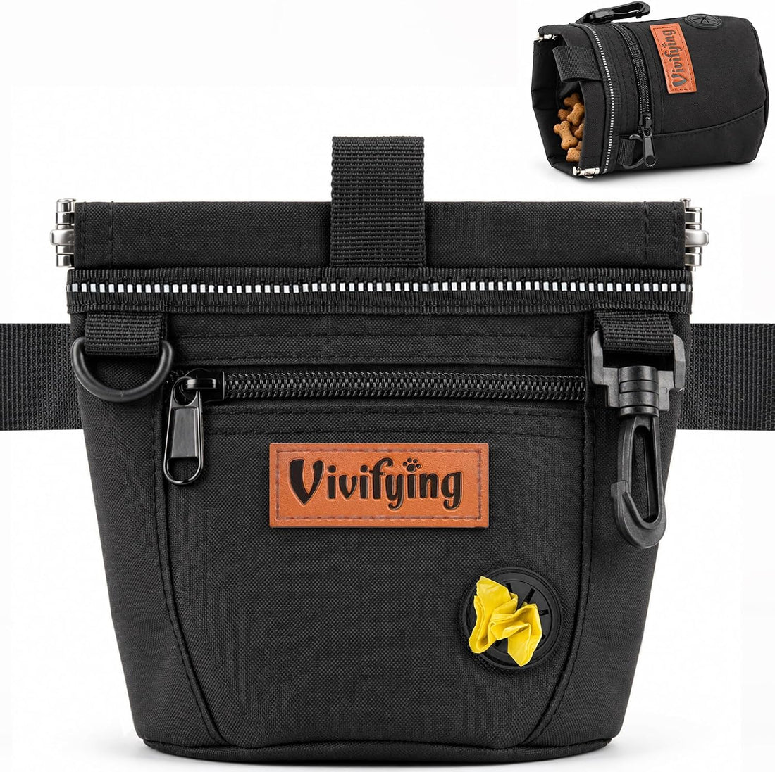 Vivifying Dog Treat Pouch with Fixed Clip Opening