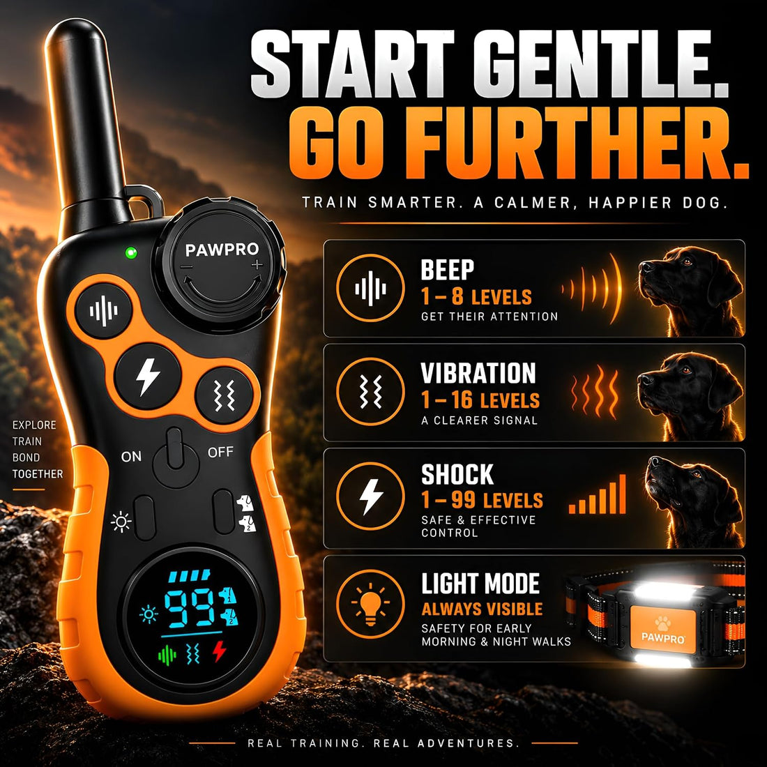 PAWPRO Dog Shock Collar with Remote, US Edition Training Collar