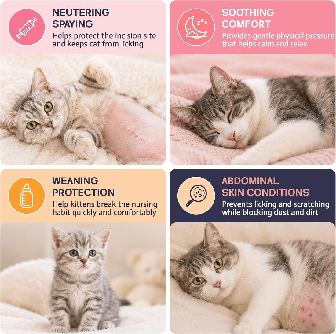 PUMYPOREITY Soft Cat Onesie Surgery Suit for Spay Recovery