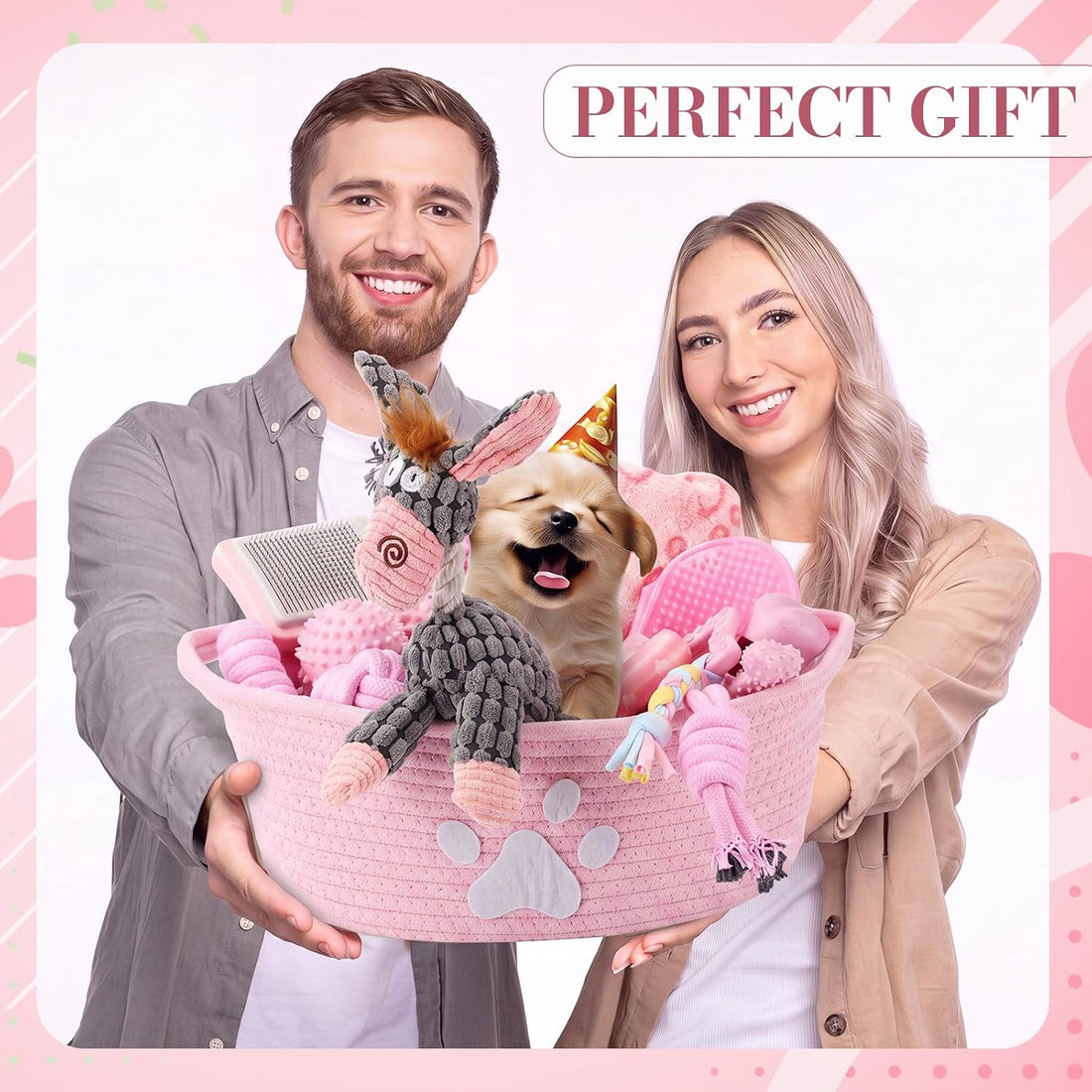 Zopeal 17 Pcs Puppy Gift Set, Dog Toy & Essentials Bundle
