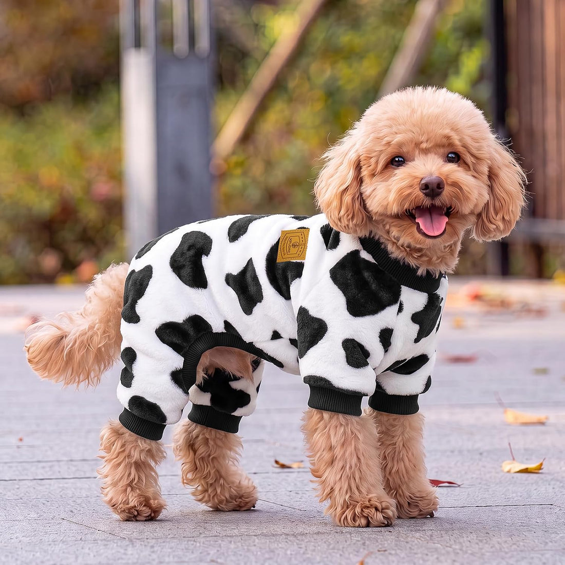 XPUDAC Cow Dog Sweater, Dog Winter Clothes for Small Medium Dogs Girl