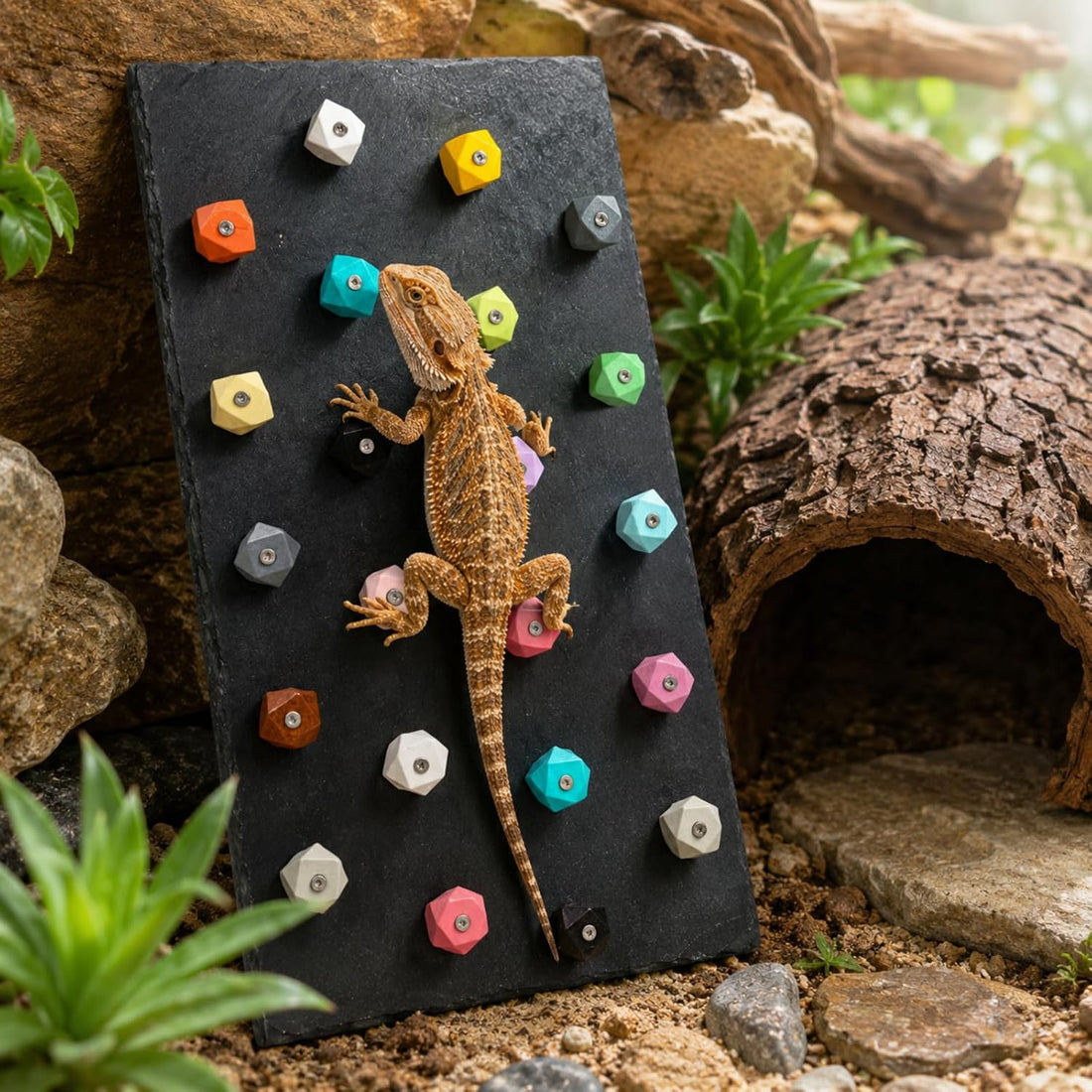 Large Bearded Dragon Climbing Wall, Natural Slate Board