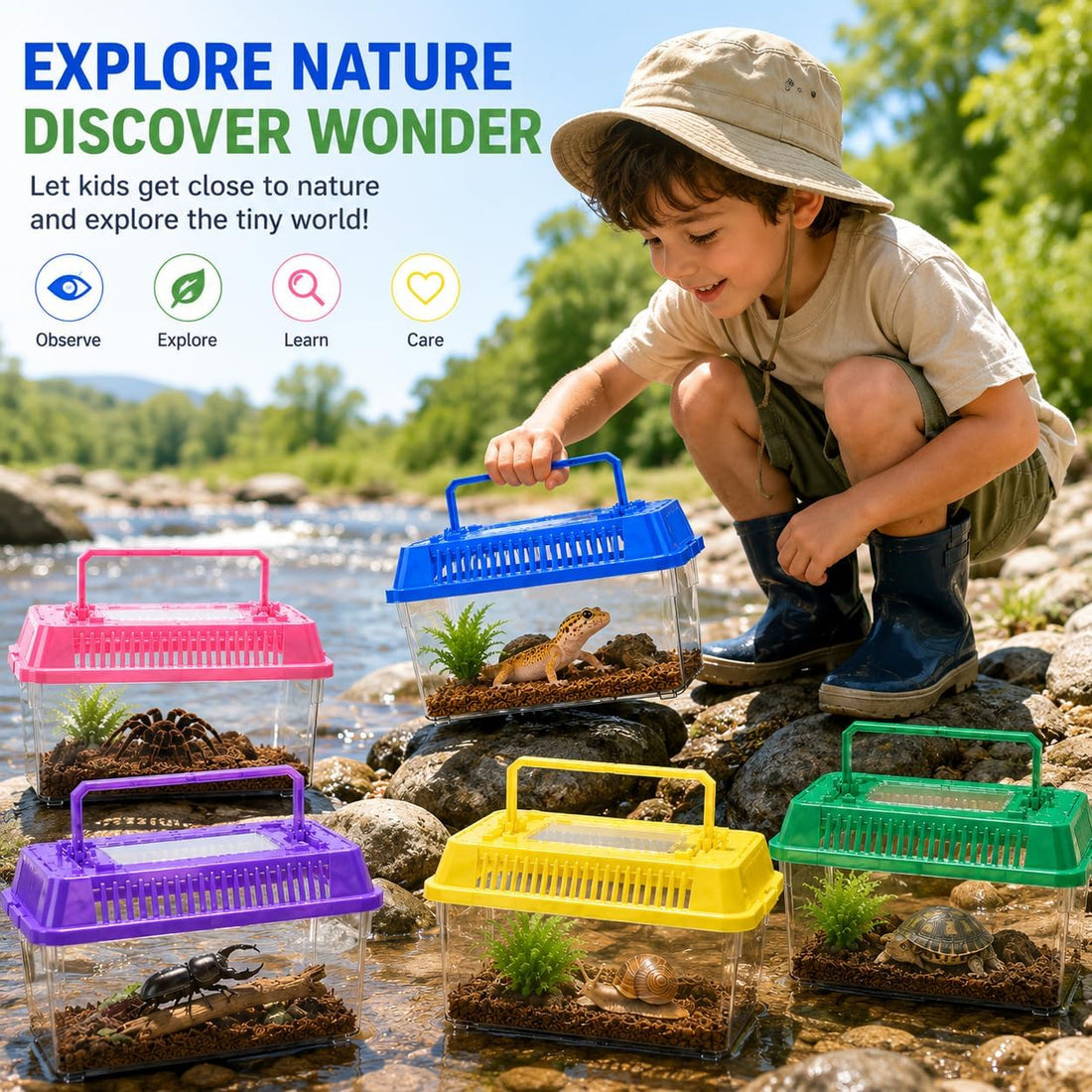 25 Pack Small Reptile Carrier Boxes, 5.9 x 4.3 x 3.7 in