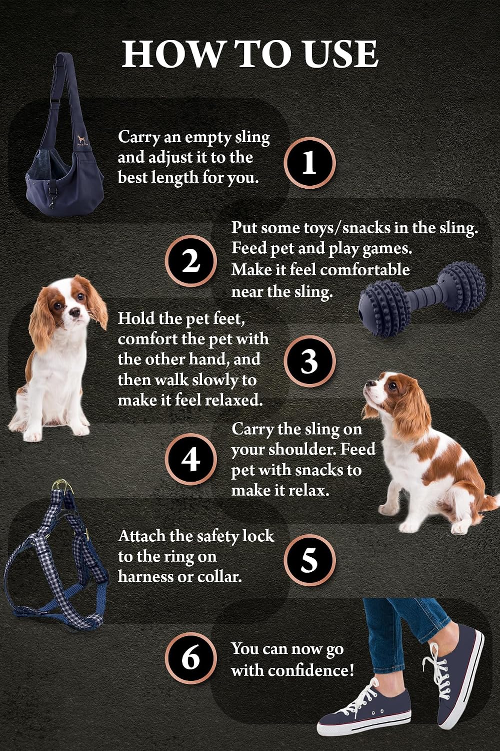 Noah & Paw Dog Sling Carrier for Small Dogs & Cats with Adjustable