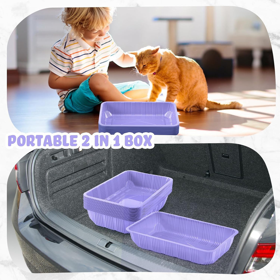 Tessco for you 30 Pack Disposable Litter Boxes for Cats