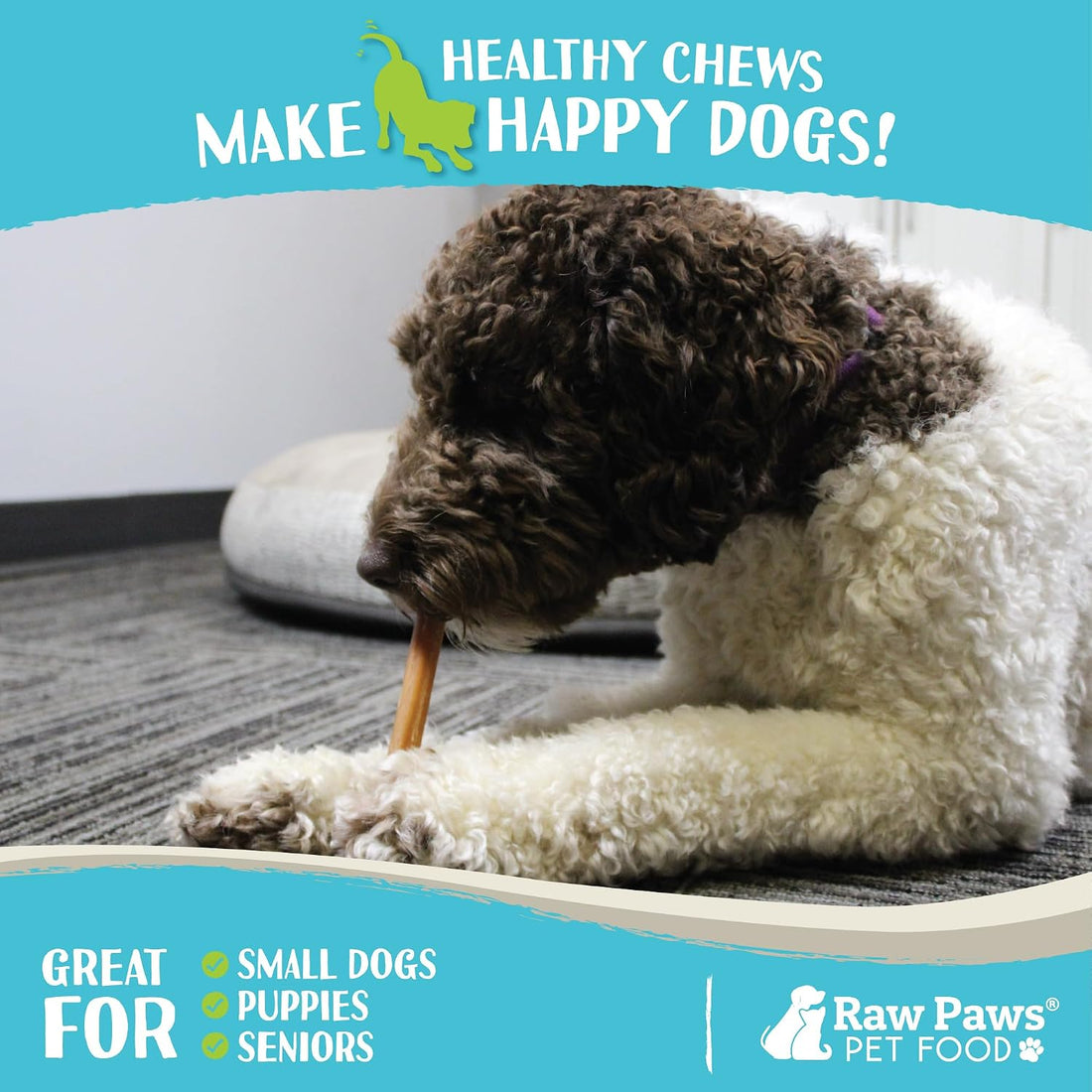 Raw Paws Thin Bully Sticks for Small Dogs, 6-Inch - Low Odor
