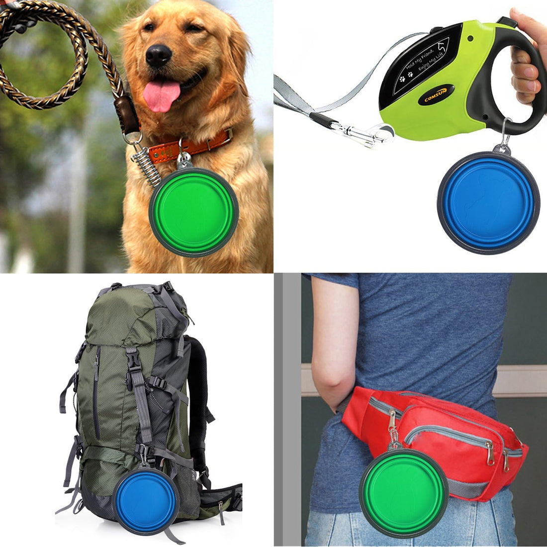 Comsun 2-Pack Extra Large Size Collapsible Dog Bowl