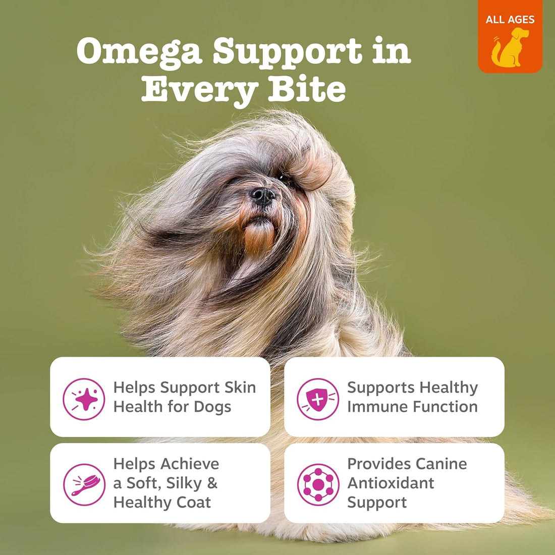 Zesty Paws Omega Fish Oil Chews for Dogs