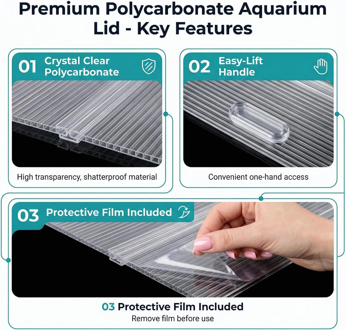 Aquarium Canop Polycarbonate 15.37 x 7.63 x 0.24 for 5/10 Gallon
