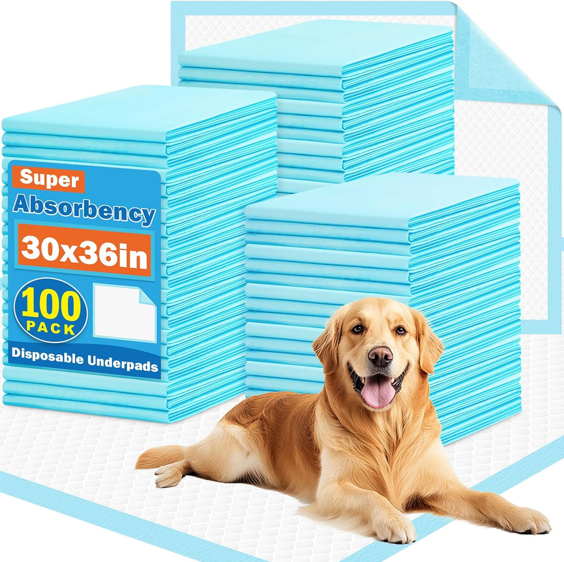 VISRIE 100 Pack Puppy Pads- 30"x36", Extra Large Pee Pads for Dogs