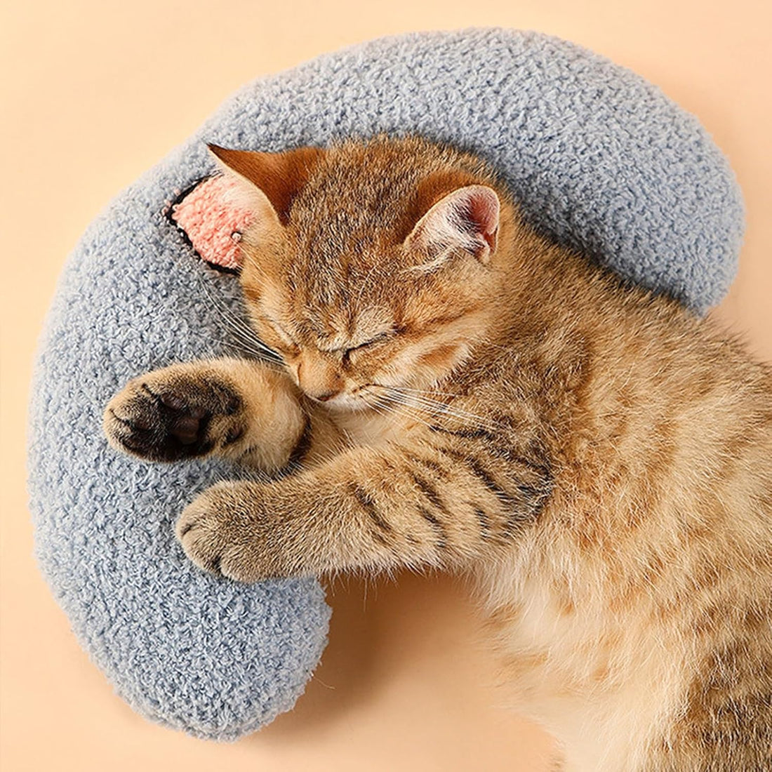 Little Pillow for Cats Puppies Ultra Soft Fluffy Pet Calming Toy Half