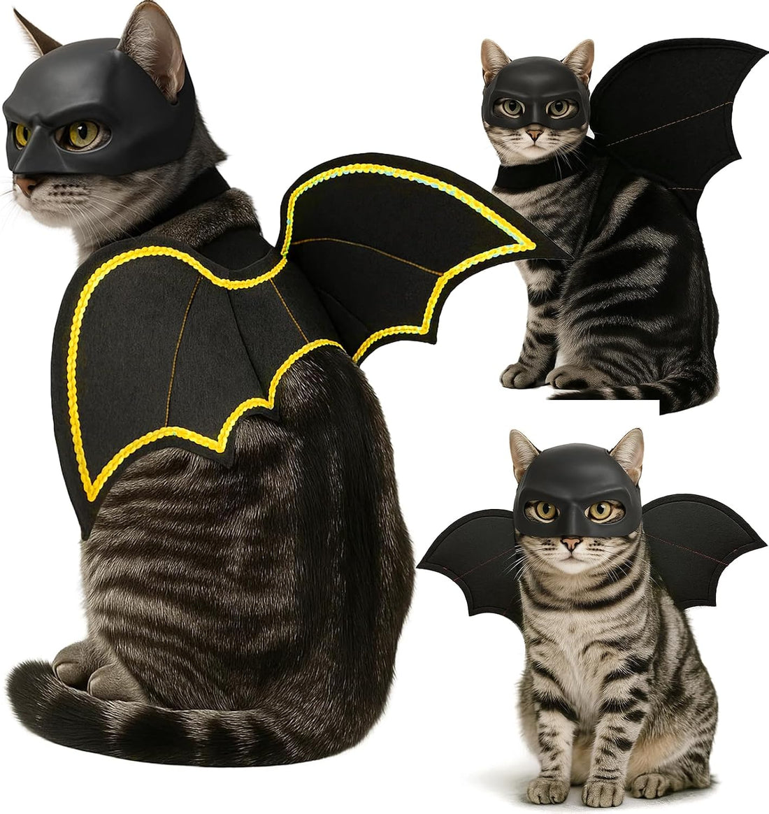Halloween Cat Bat Wings with Mask Costume