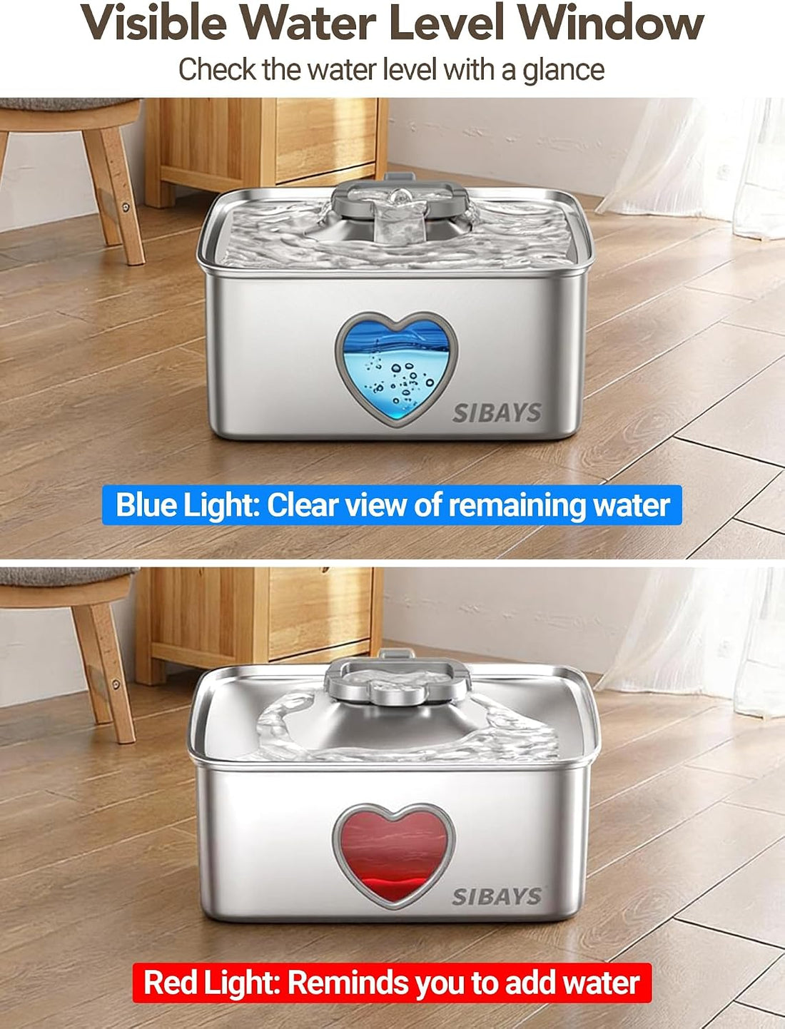 SIBAYS 15L Large Dog Water Fountain