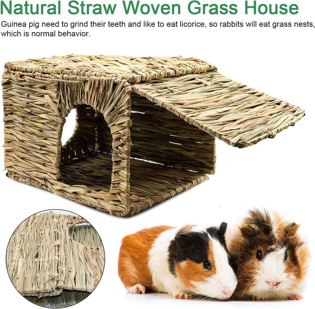 BWOGUE Large Guinea Pig Grass House, Guinea Pig Hideout