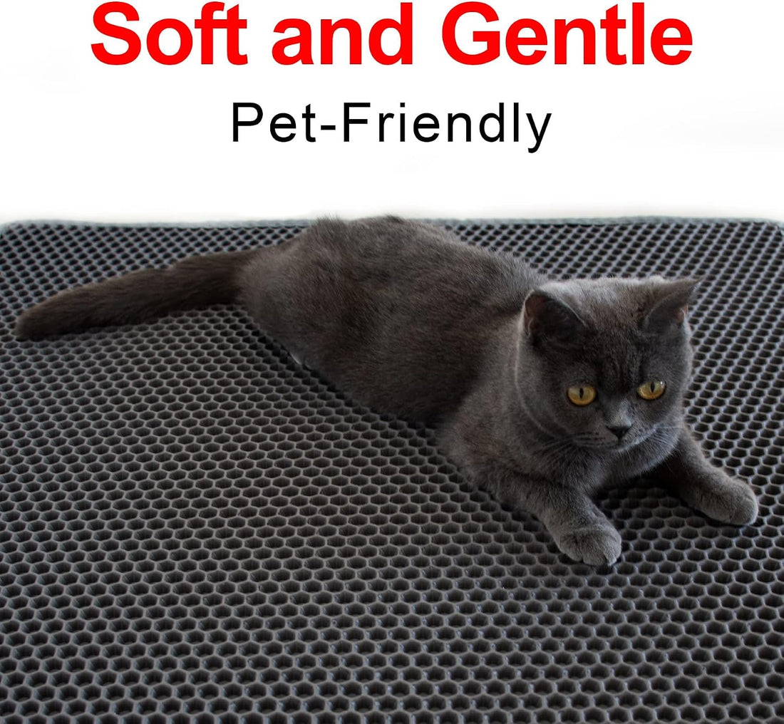 Waretary Cat Litter Box Mat: 36"x 30" Waterproof Kitty Cat Litter
