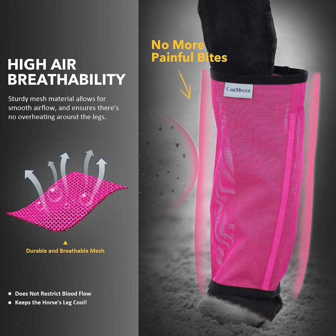Fine Mesh Fly Boots Loose Fitting & Non-Slip Horse Fly Leggings No