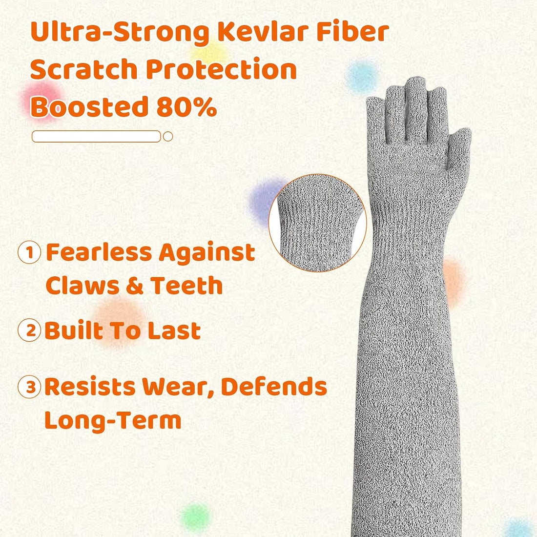 Cat Gloves Bite Proof, Grooming Gloves for Cats with Aramid Fiber
