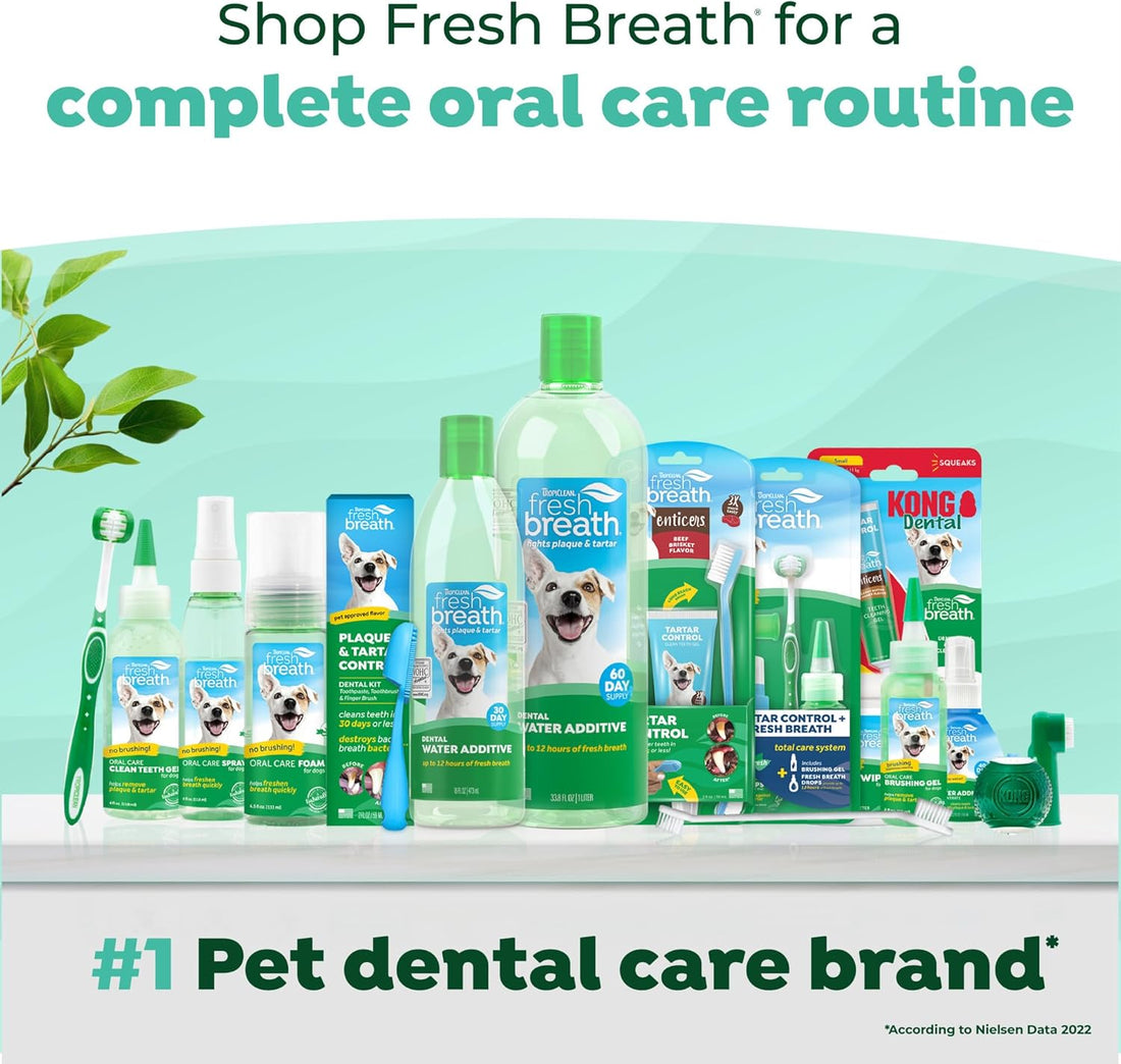 TropiClean Fresh Breath TripleFlex Dog Toothbrush, Small/Medium Dogs