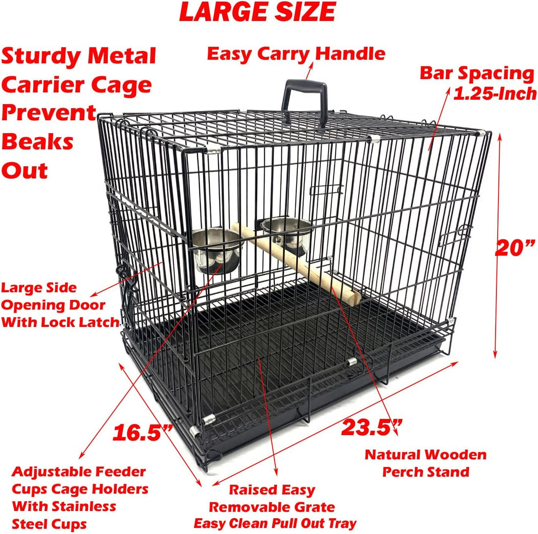 Large Easy Portable Durable Metal Travel/Veterinary Parrot Bird