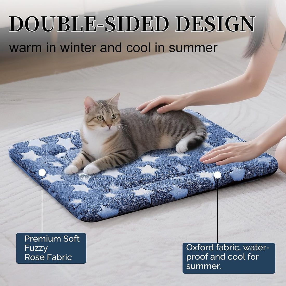 Fogkiss Dog Bed Mat, Reversible Crate Pad & Cute Dog Bed