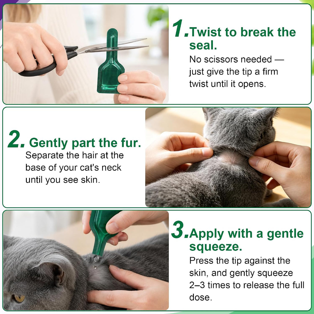 Treatment for Cat | Topical Preventative for Cats | 6 Doses Supply