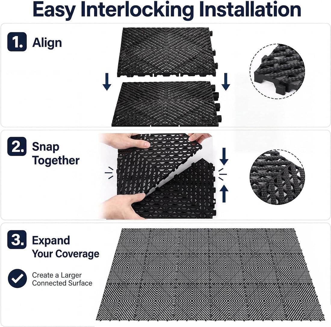 18 Pcs Horse Stall Mats 4 x 8 ft Plastic Stable Mat Interlocking